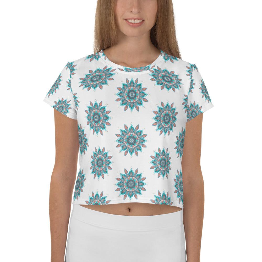 Mystic Lotus Mandala Crop Tee - Beyond T-shirts