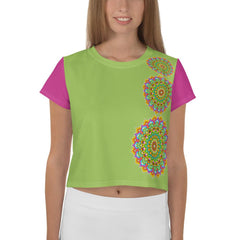 Boho Chic Mandala Crop T-Shirt - Beyond T-shirts