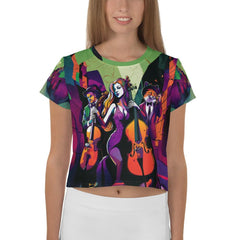 Street Art Grooves All-Over Print Crop Shirt - Beyond T-shirts