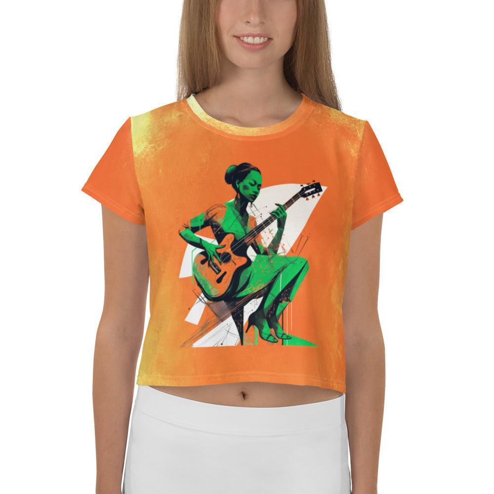 Jazz Groove All-Over Print Crop T-Shirt - Beyond T-shirts