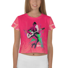 Electric Guitar All-Over Print Crop T-Shirt - Beyond T-shirts