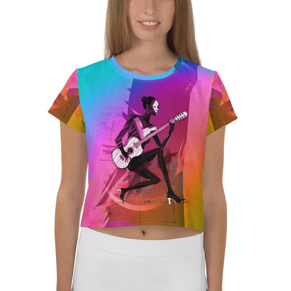 Folk Song All-Over Print Crop T-Shirt - Beyond T-shirts