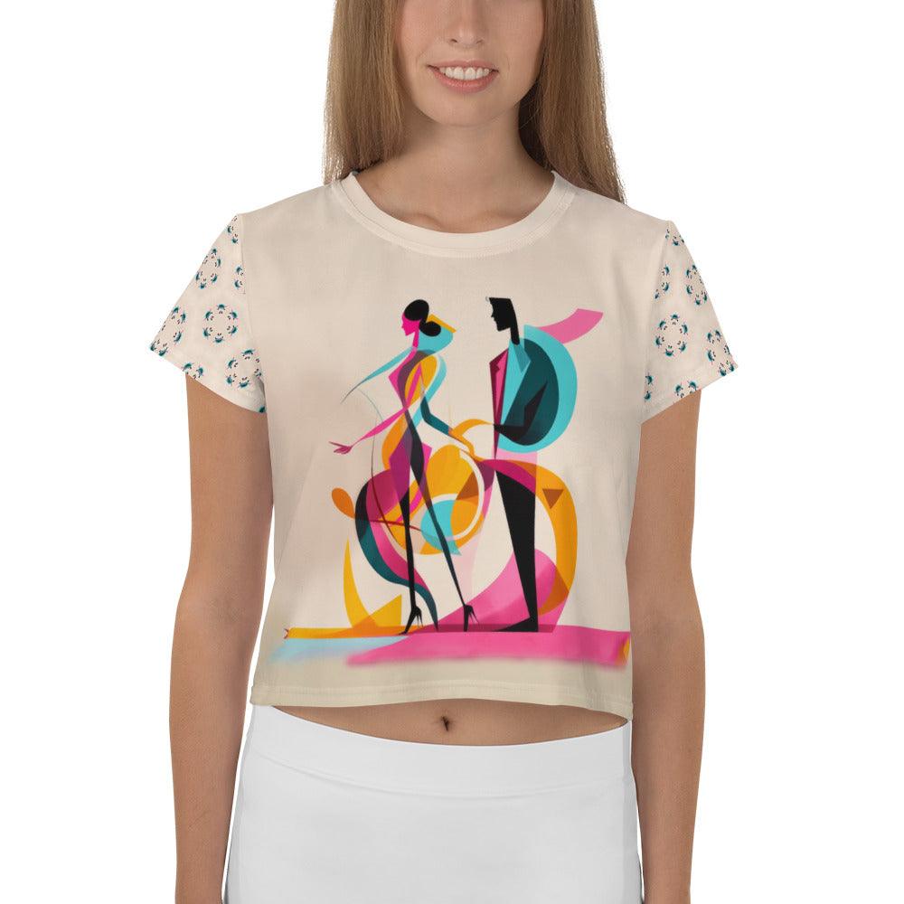 Artistic Elegance All-Over Print Crop T-Shirt - Beyond T-shirts