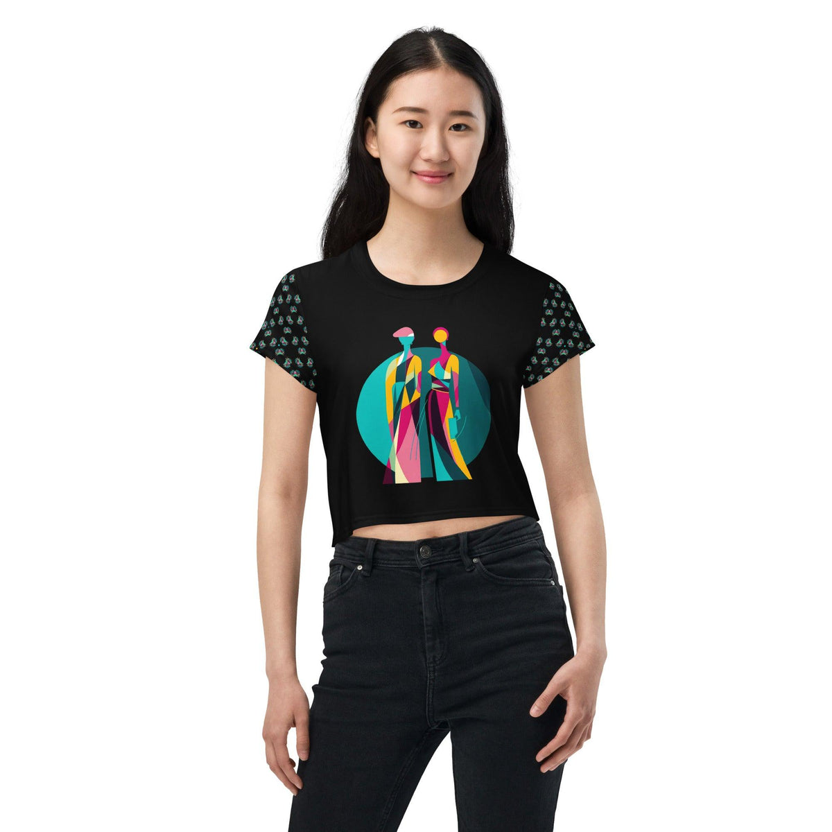 Avant-Garde Ascent All-Over Print Crop T-Shirt - Beyond T-shirts