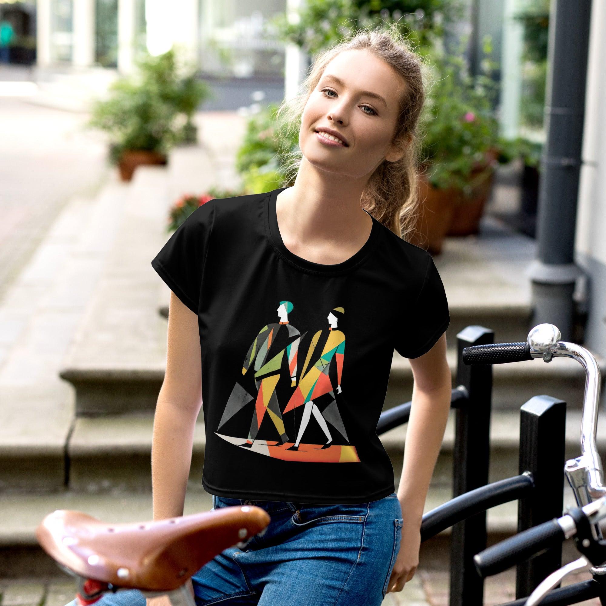 Abstract Ambitions All-Over Print Crop T-Shirt - Beyond T-shirts