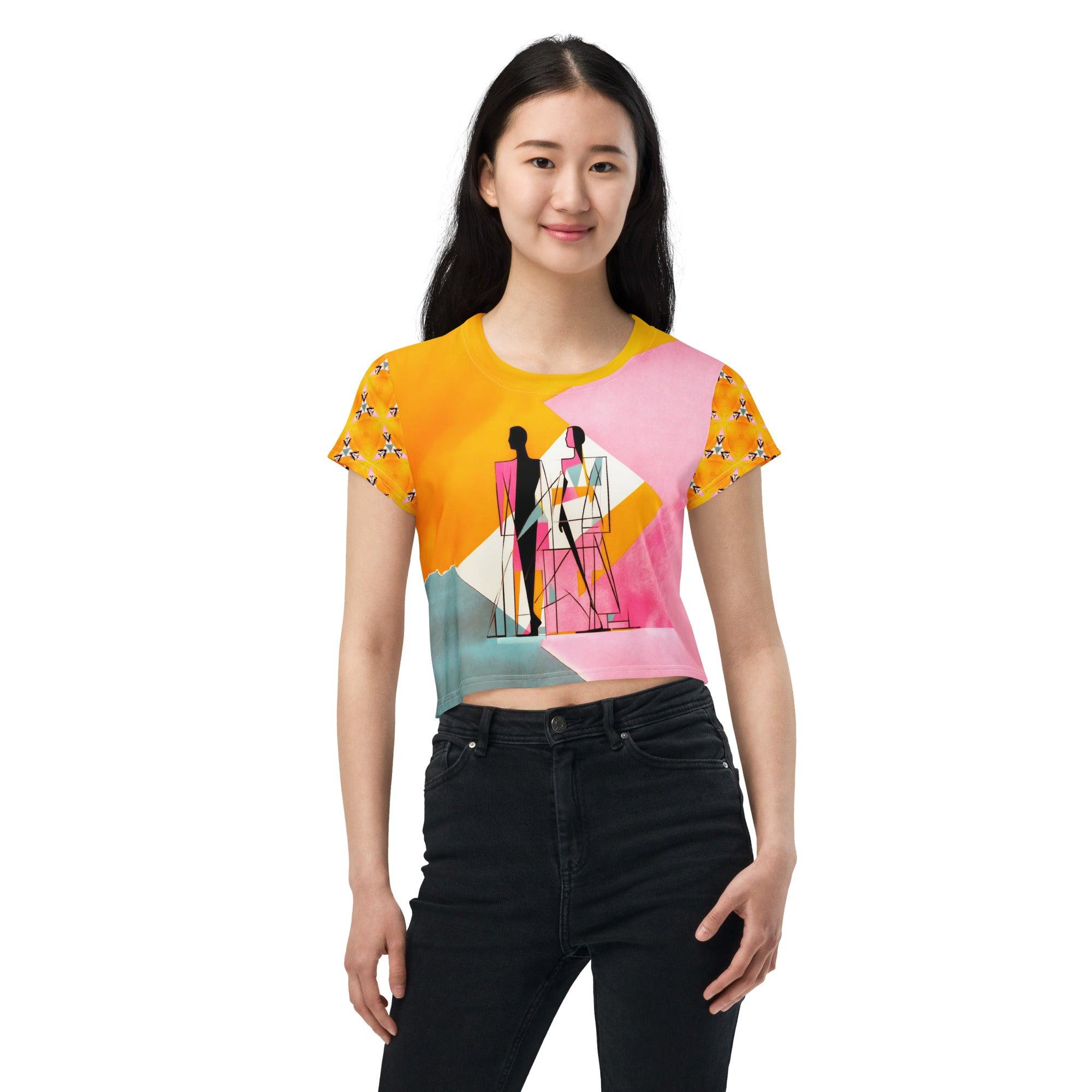 Modern Artistry Mastery All-Over Print Crop T-Shirt - Beyond T-shirts