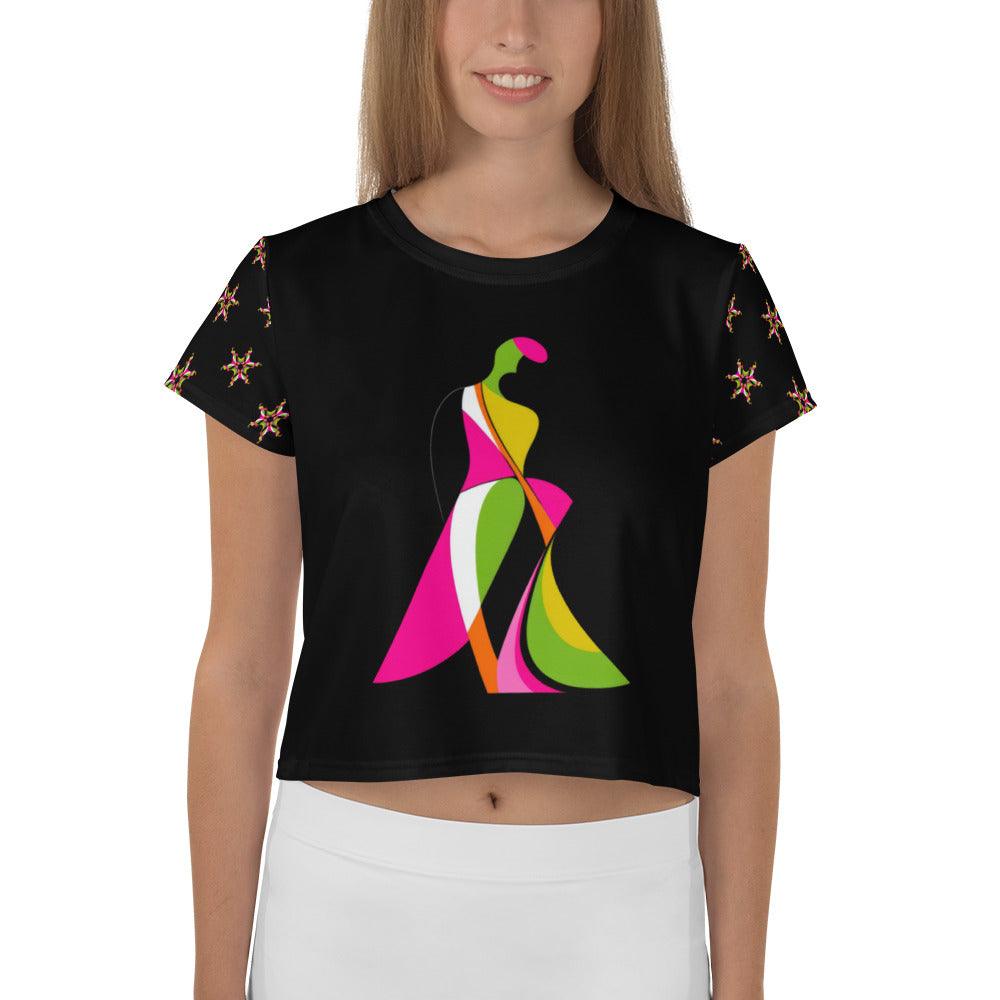 Abstract Adventures All-Over Print Crop T-Shirt - Beyond T-shirts