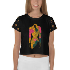 Surreal Chic All-Over Print Crop T-Shirt - Beyond T-shirts