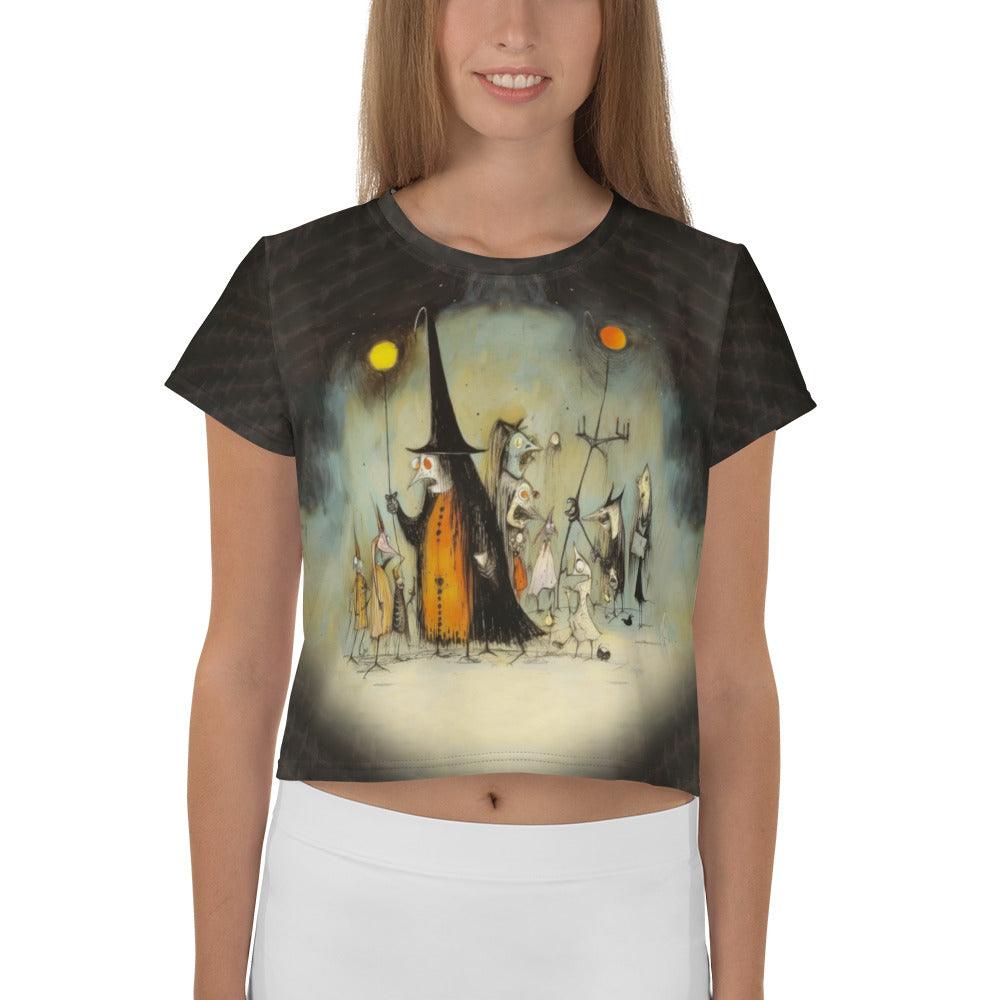 Moonlit Cemetery Elegance Crop Top - Beyond T-shirts