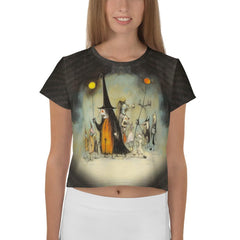 Moonlit Cemetery Elegance Crop Top - Beyond T-shirts