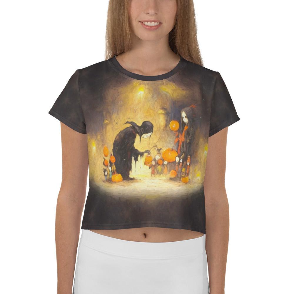 Black Cat Elegance Halloween Tee - Beyond T-shirts