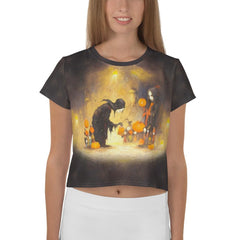 Black Cat Elegance Halloween Tee - Beyond T-shirts