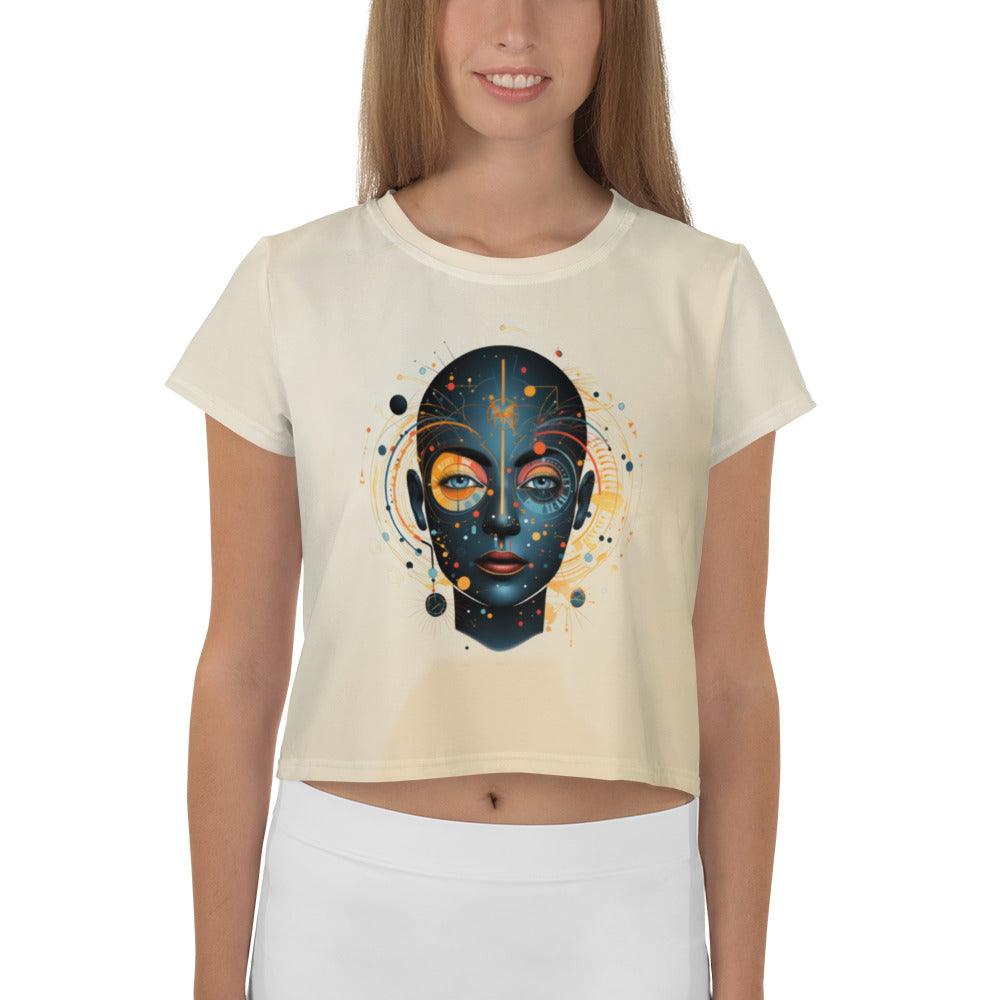 Empowerment in Abstraction: Women's Art Crop T-Shirt - Beyond T-shirts