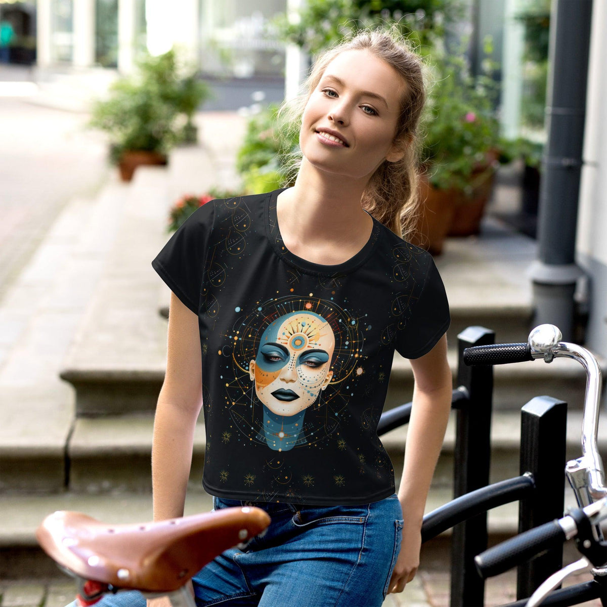 Abstract Portraits of Women's Essence: Crop Tee - Beyond T-shirts