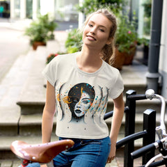 Harmony in Abstraction of Women's Strength: Crop Tee - Beyond T-shirts