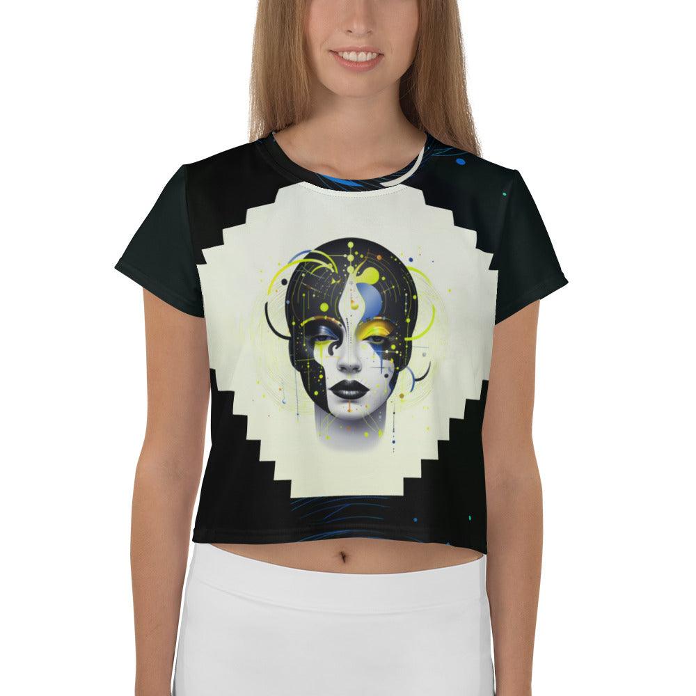 Empowering Expressions in Abstraction: Women's Crop T-Shirt - Beyond T-shirts