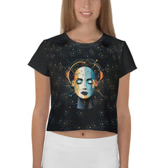 Abstract Elegance Unveiled: Women's Art Crop T-Shirt - Beyond T-shirts