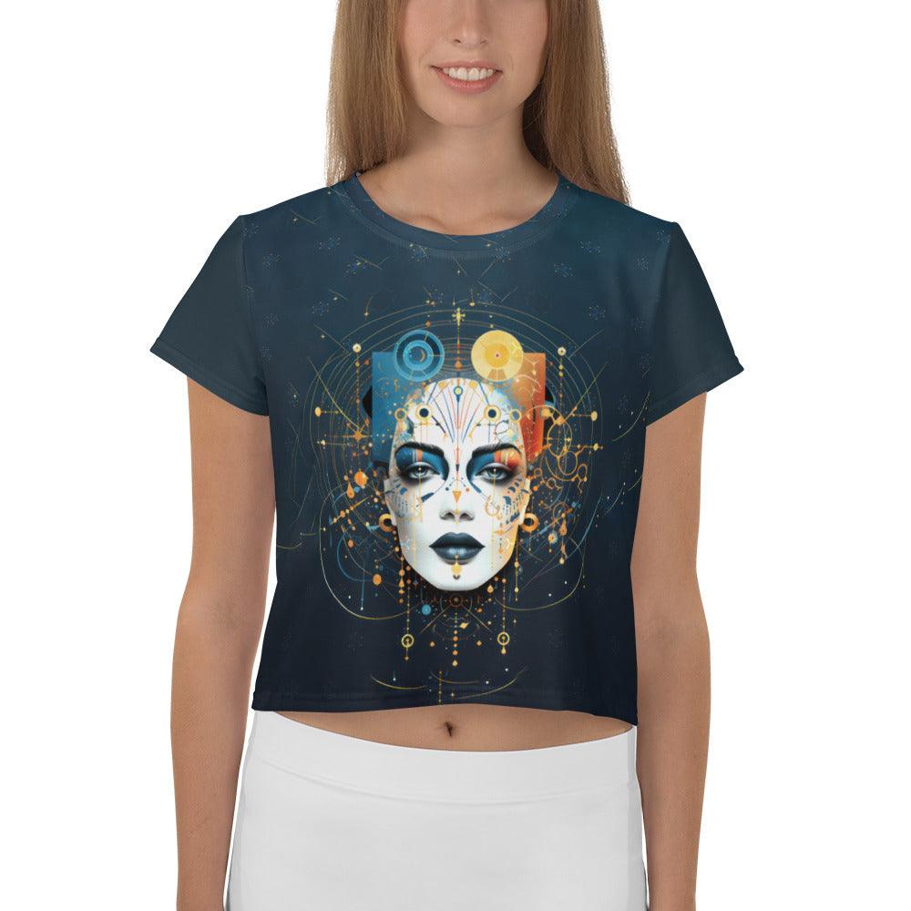 Abstract Elegance: Women's Crop T-Shirt - Beyond T-shirts