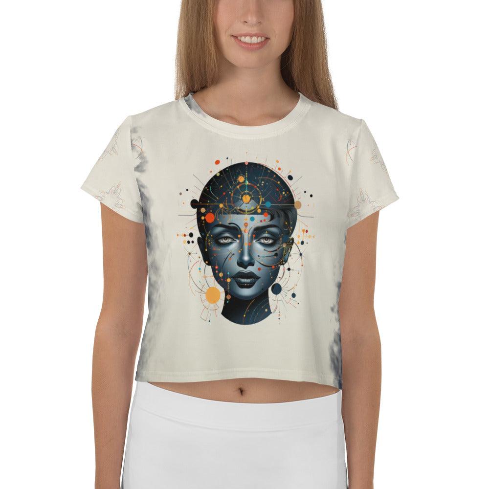 Abstract Portraits of Women's Essence: Painting Crop Tee - Beyond T-shirts