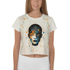 Harmony in Abstraction of Women's Strength: Women's Crop Tee - Beyond T-shirts