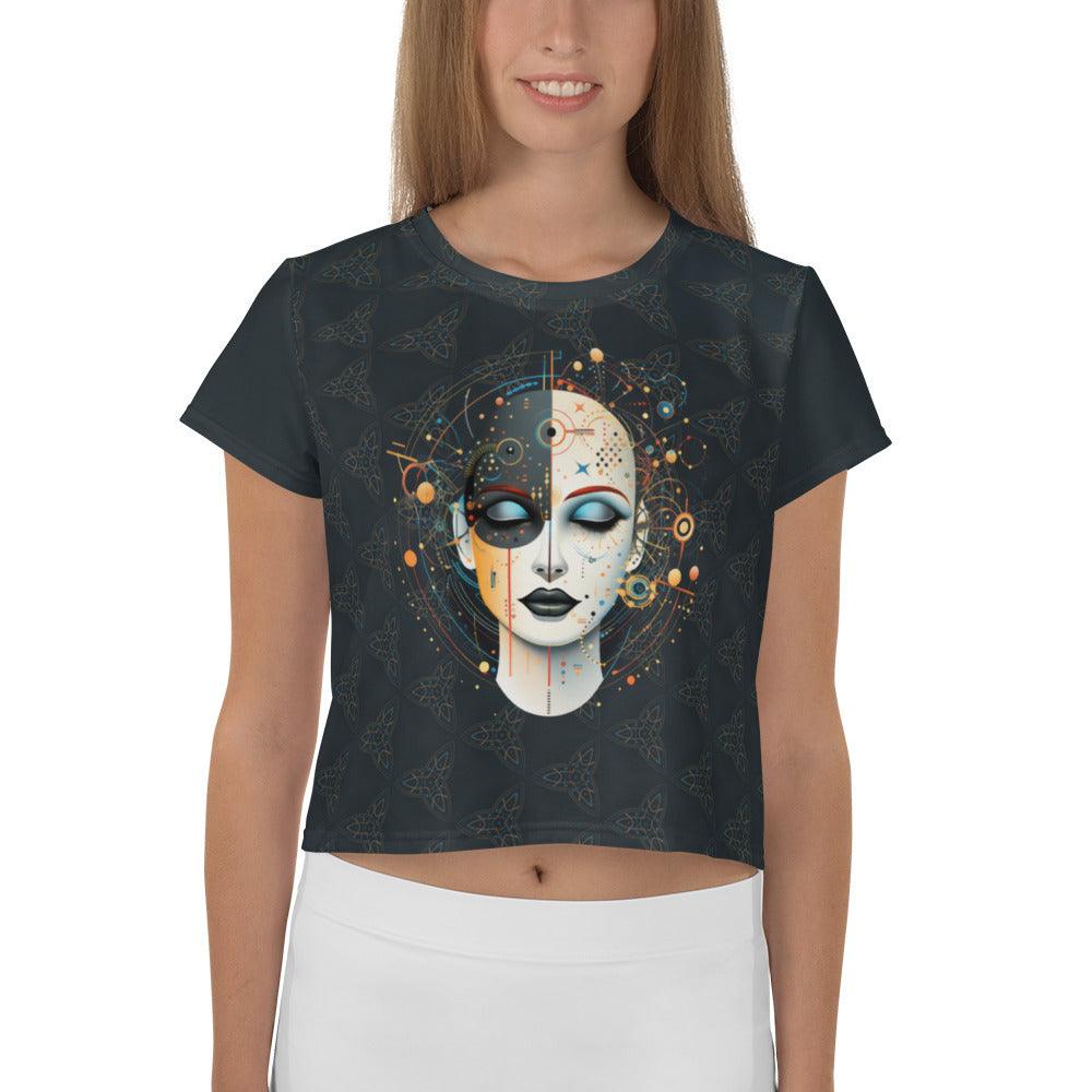 Abstract Visions of Femininity: Women's Crop Tee - Beyond T-shirts