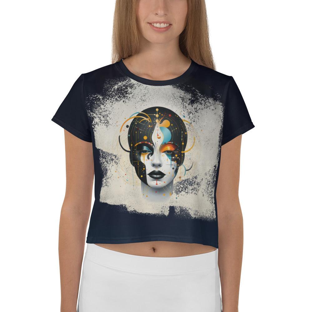 Abstract Women: A Tapestry of Strength Crop Tee - Beyond T-shirts