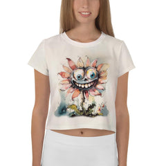 Rhythmic Radiance Caricature Crop Tee - Beyond T-shirts