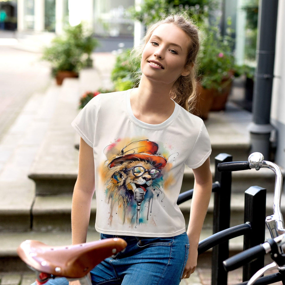 Crescendo Caricatures Crop Tee - Beyond T-shirts