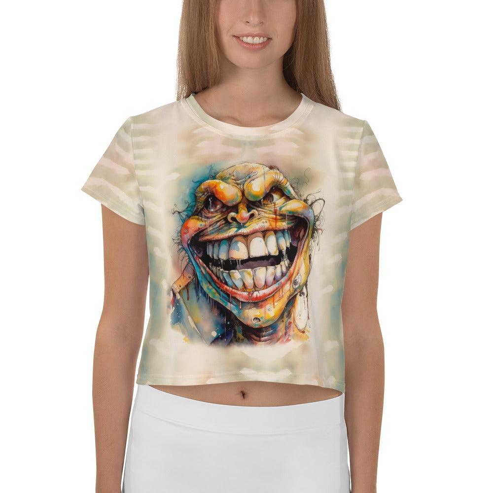 Lighthearted Lyrics Caricature Crop T-Shirt - Beyond T-shirts