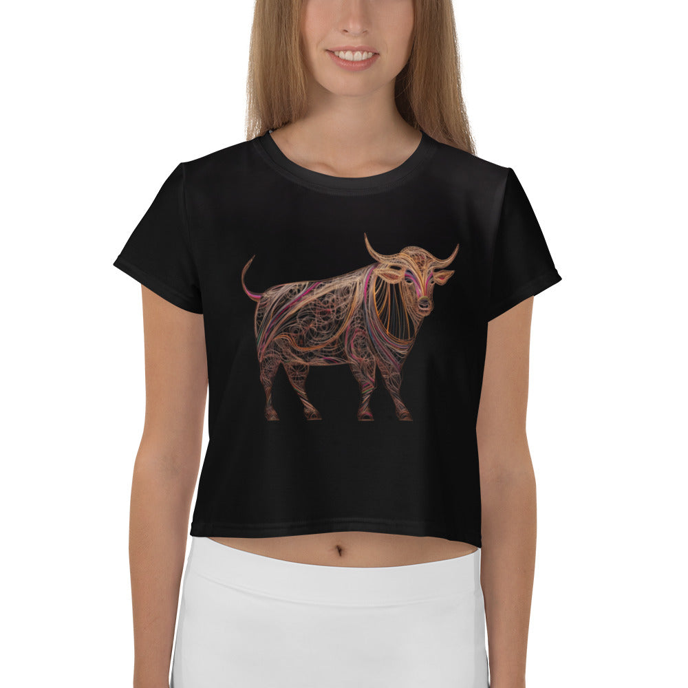 Majestic Mustang Mingle Crop Tee