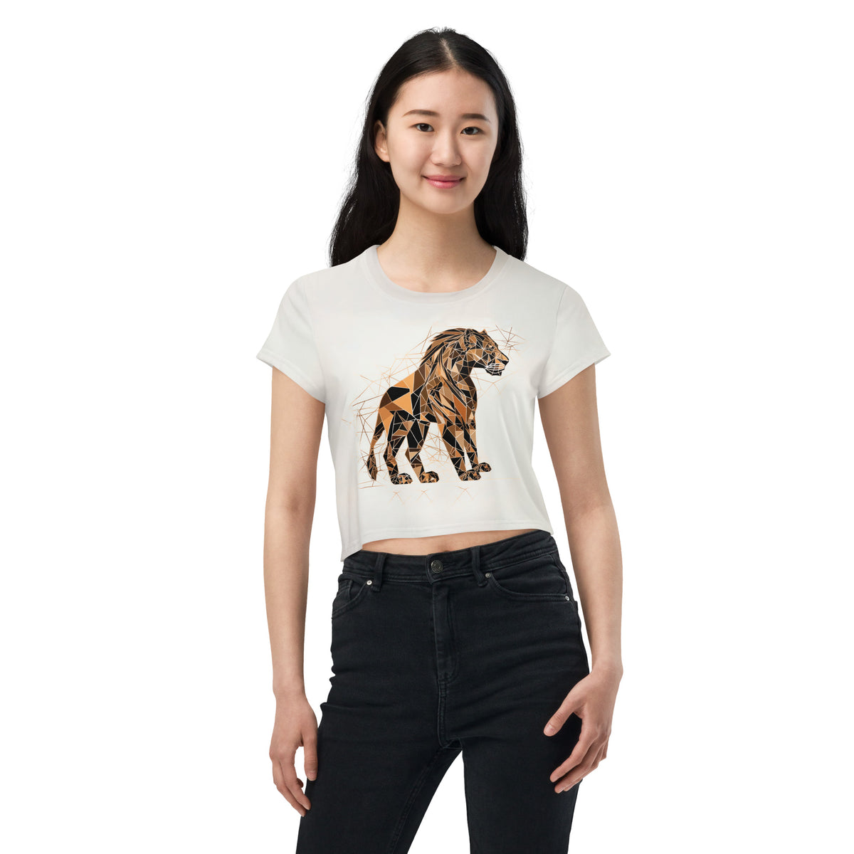 Graceful Grizzly Gaze Crop Tee