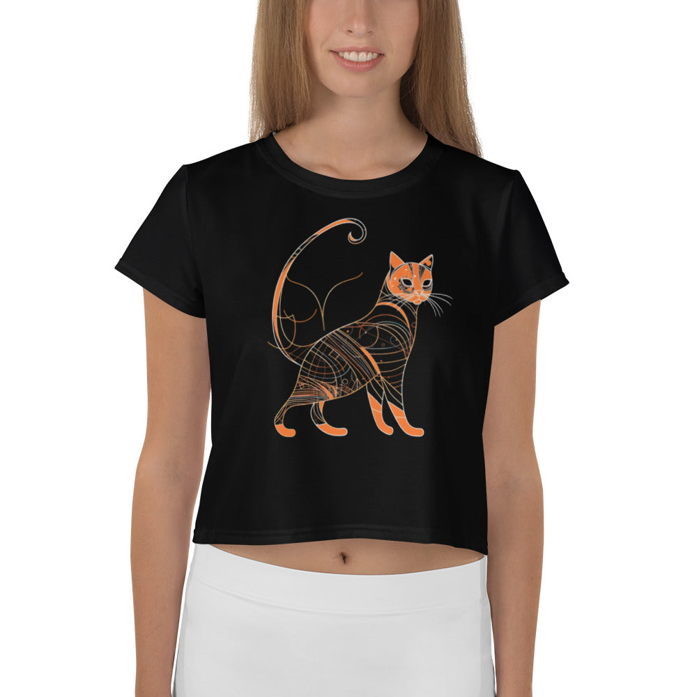 Fashionable Fox Fantasy Women's Crop T-Shirt