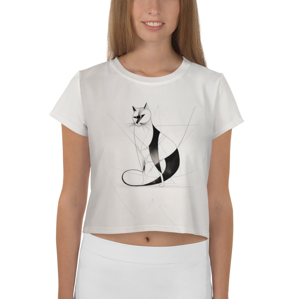 Alluring Armadillo Artistry Women's Crop T-Shirt