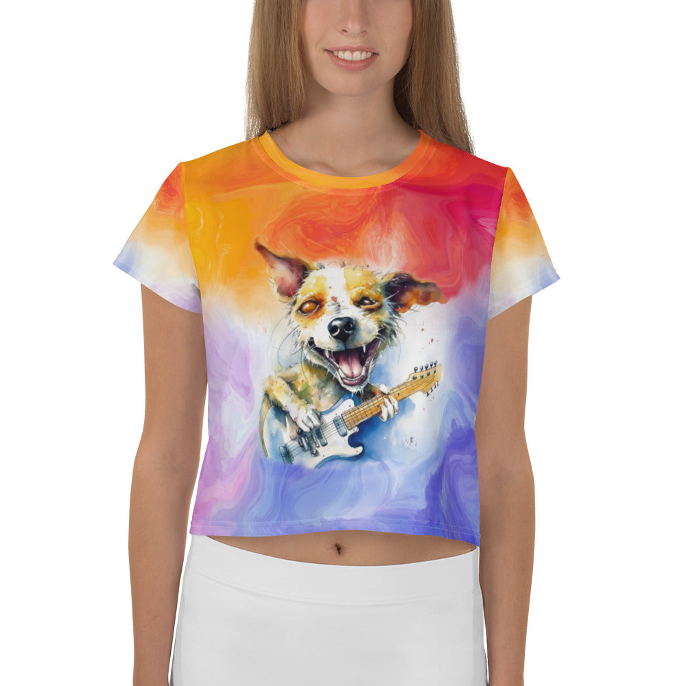 Rollicking Rockstar Riff Women's Crop Top