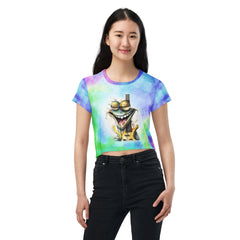 Women's Crop Top with Unicorn Design