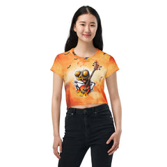 Comedic Cowboy Capers Women's Crop Top