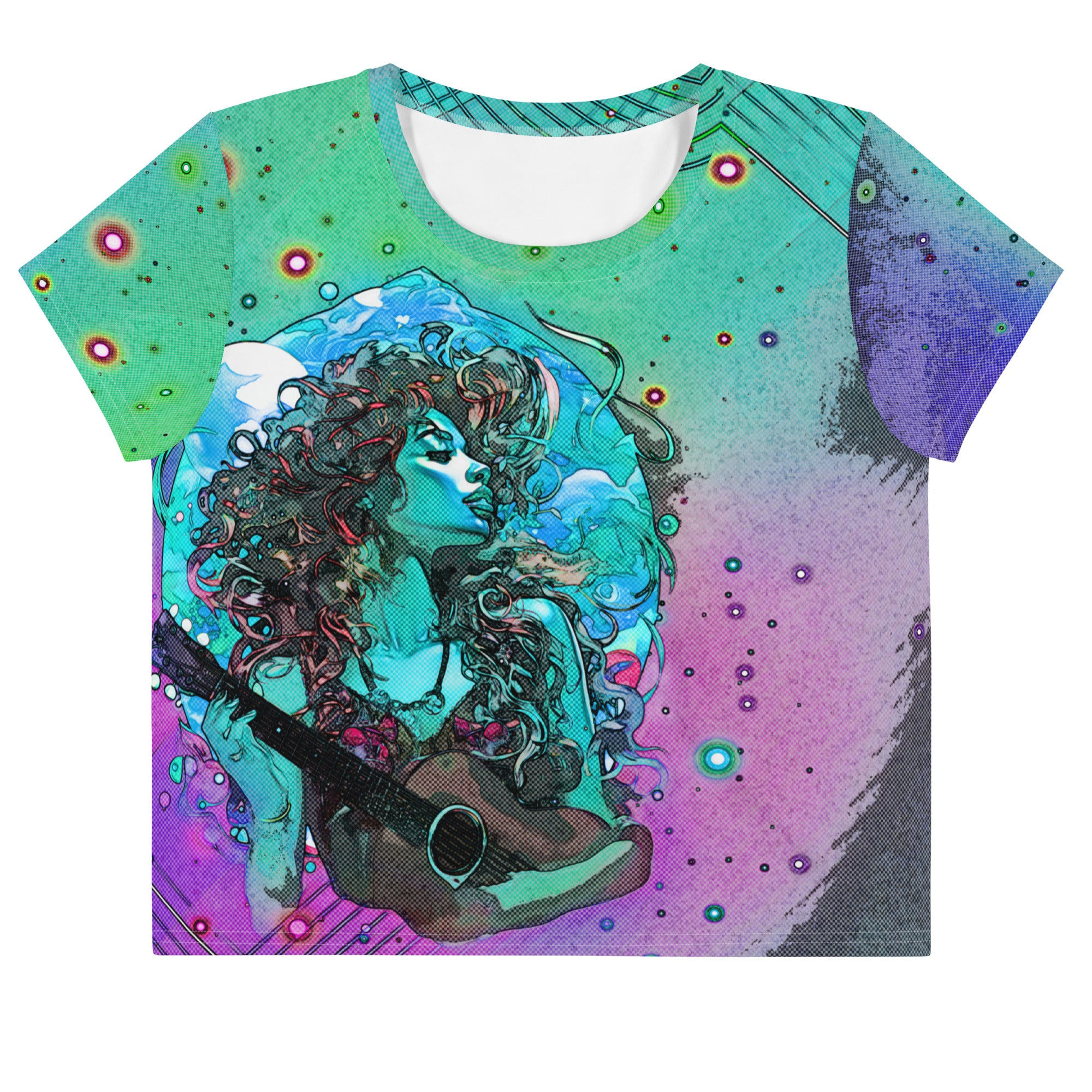 Twilight Tunes Tapestry All-Over Print Crop Tee
