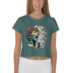 Melodic Waves All-Over Print Crop T-Shirts