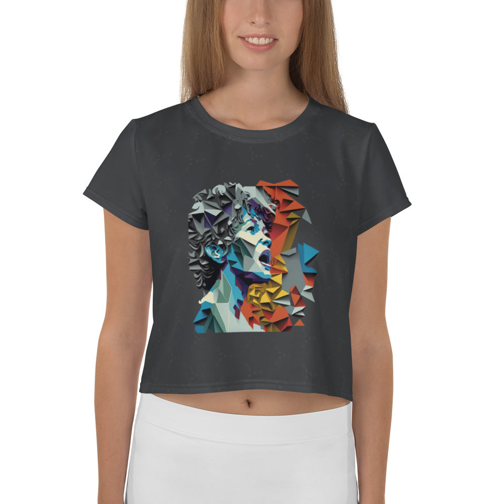 Rock & Roll Rebel All-Over Print Crop T-Shirts