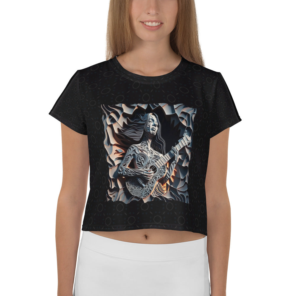 Aviator's Ascent All-Over Print Crop T-Shirts