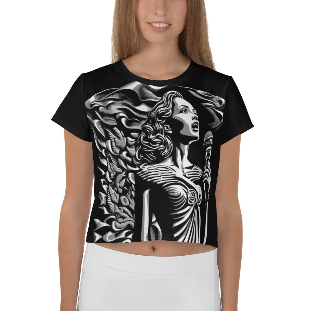 Vocal Vibrations All-Over Print Crop T-Shirts