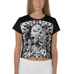 Harmony Haven All-Over Print Crop T-Shirts