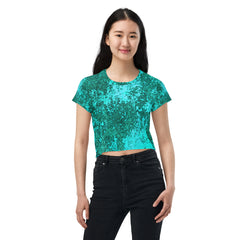 Mountain Majesty All-Over Print Crop T-Shirt