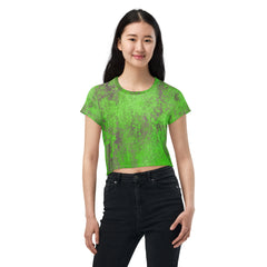 Weathered Stone All-Over Print Crop T-Shirt