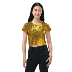 Timberland Travels All-Over Print Crop T-Shirt