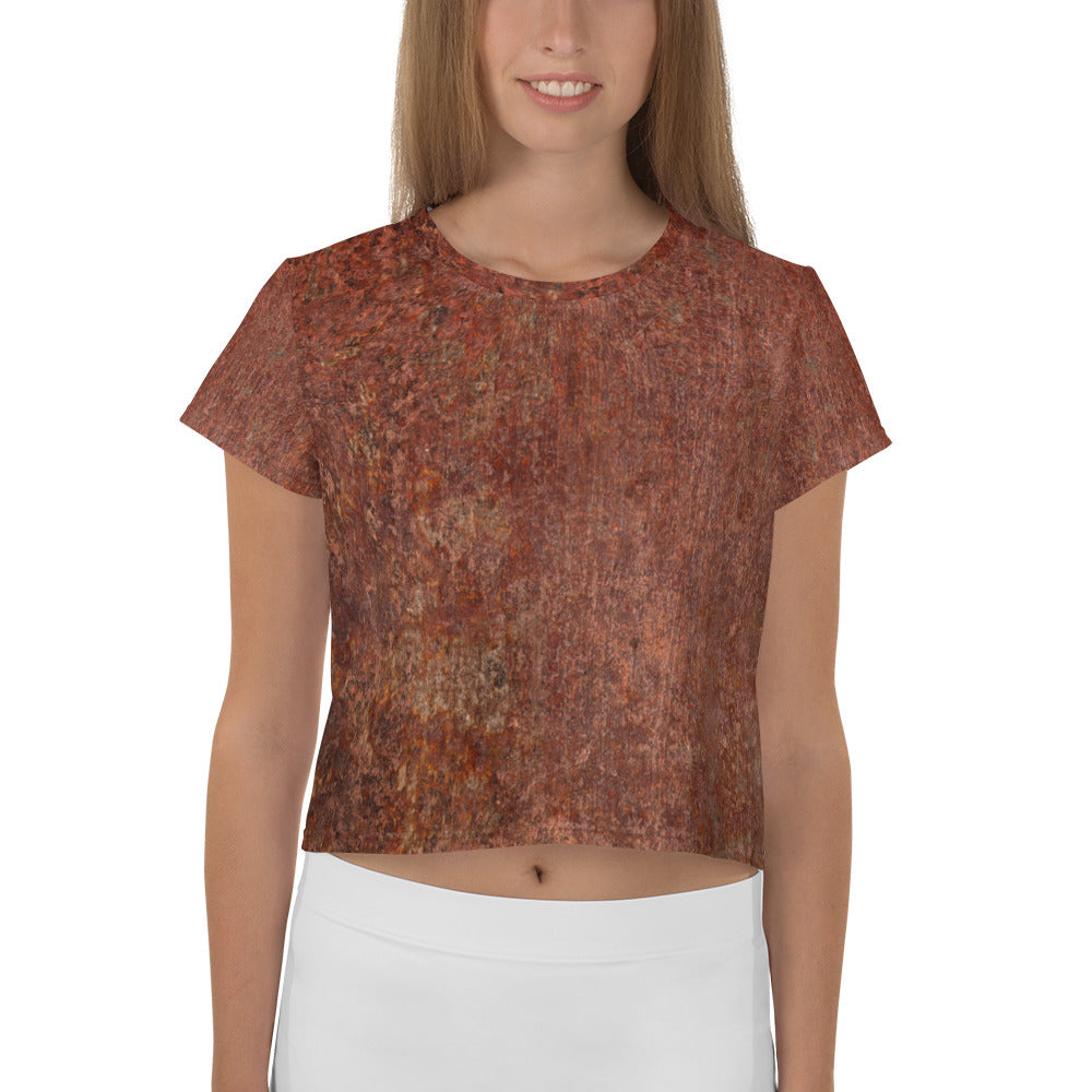 Rusty Iron Texture Crop T-Shirt