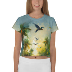 Mountain Mist All-Over Print Crop T-Shirt