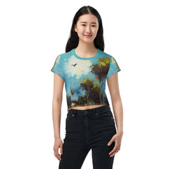 Celestial Dreams All-Over Print Crop T-Shirt