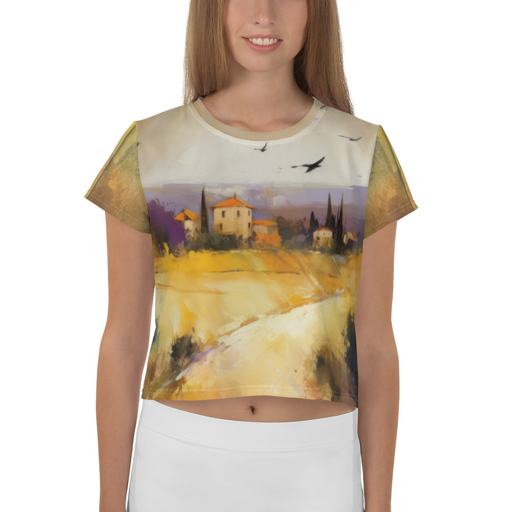 Urban Skyline All-Over Print Crop T-Shirt