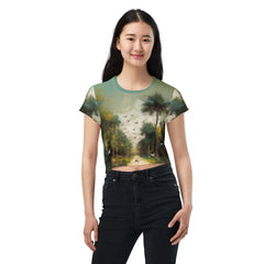 Mirage Oasis All-Over Print Crop Tee